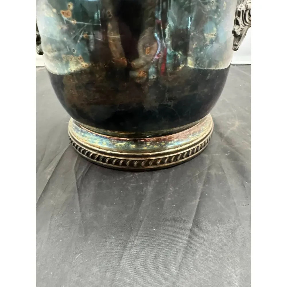 Vintage Winthrop Silverplate Ice Bucket Lid 245 Ornate Barware Wine Chiller